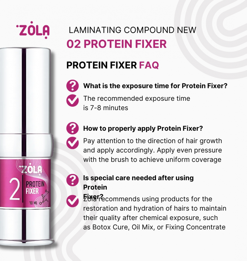 ZOLA Pink Склад для ламінування 02 Protein Fixer - Зображення 6